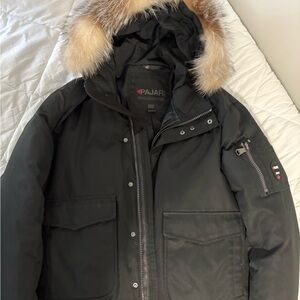 Pajar Men's Black Puffer Jacket with Fur Trim